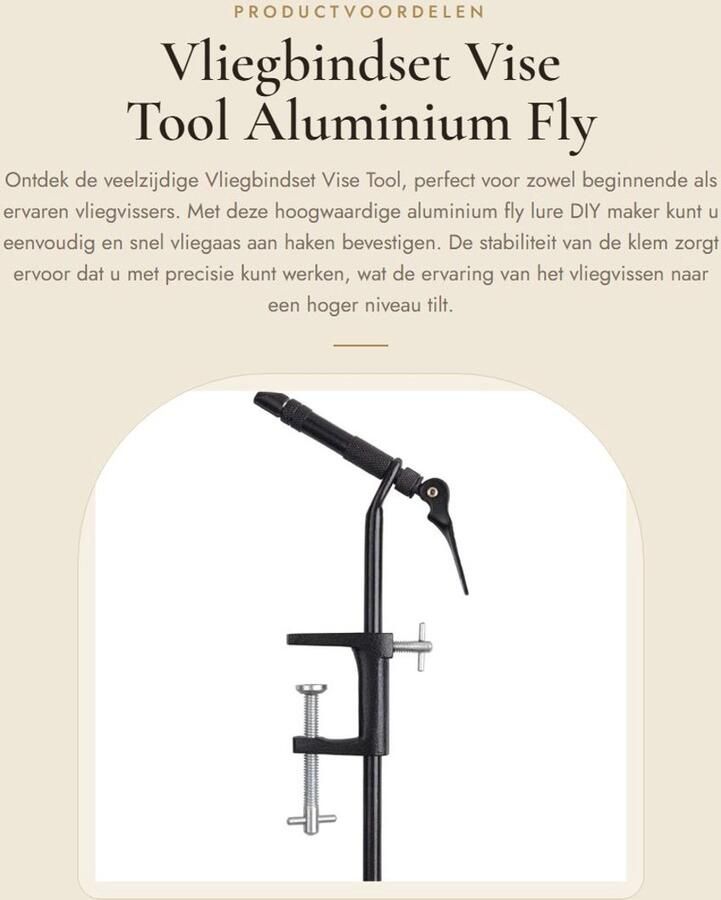 Dailygoods- Vliegbindset Aluminium Vliegbindset Vise Tool Vissen Accessoire DIY Maker Hoogwaardig Metaal Schokbestendig Vliegvise