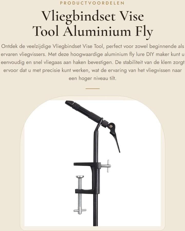 Inovra- Vliegbindset Aluminium Vliegbindset Vise Tool Vissen Accessoire DIY Maker Hoogwaardig Metaal Schokbestendig Vliegvise