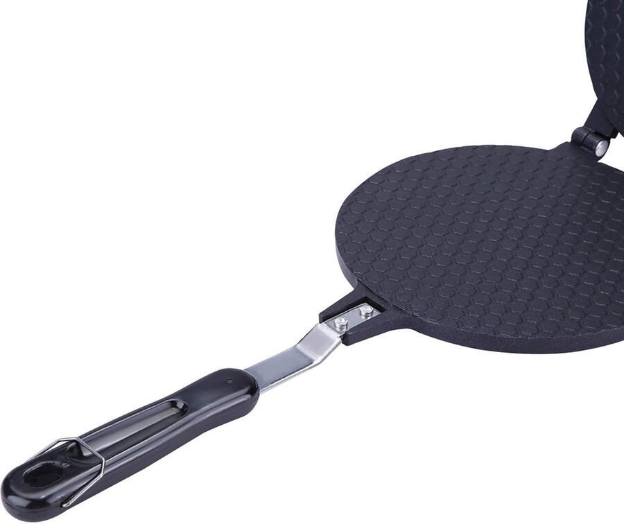 Solidchoice- Wafelijzer met verwisselbare platen Wafelijzer pfas vrij Aluminium Antiaanbaklaag Lange handgreep Voedselveilig en duurzaam Pannenkoekenpan
