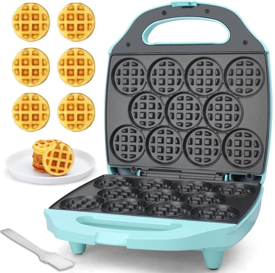 Dailygoods- Wafelijzer Mini 11 Gaten voor 11 Wafels Compact en Draagbaar Ideaal voor Ontbijt en Snacks EU-stekker Innovatief Ontwerp Wafelmaker