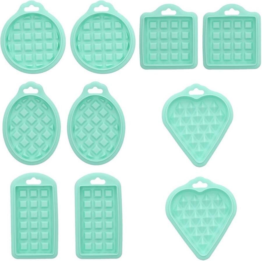Golden crown siliconen wafel mallen hartvormige mini wafel maker 10 stuks hittebestendig perfect voor bakken ideaal voor gezin en café