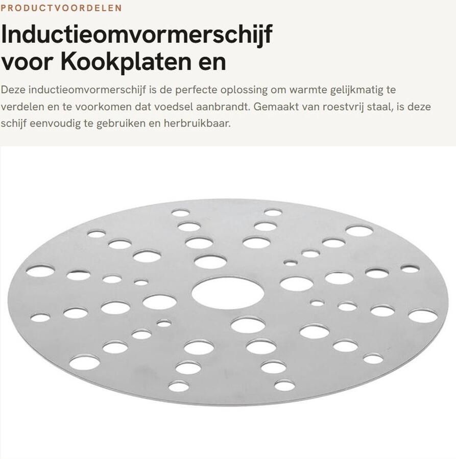 Dailygoods- Warmte Diffuser Roestvrij Staal Inductie Kookplaat Adapter Gelijkmatige Warmteverdeling Voorkomt Brandend Voedsel Duurzaam en Herbruikbaar Eenvoudig in Gebruik
