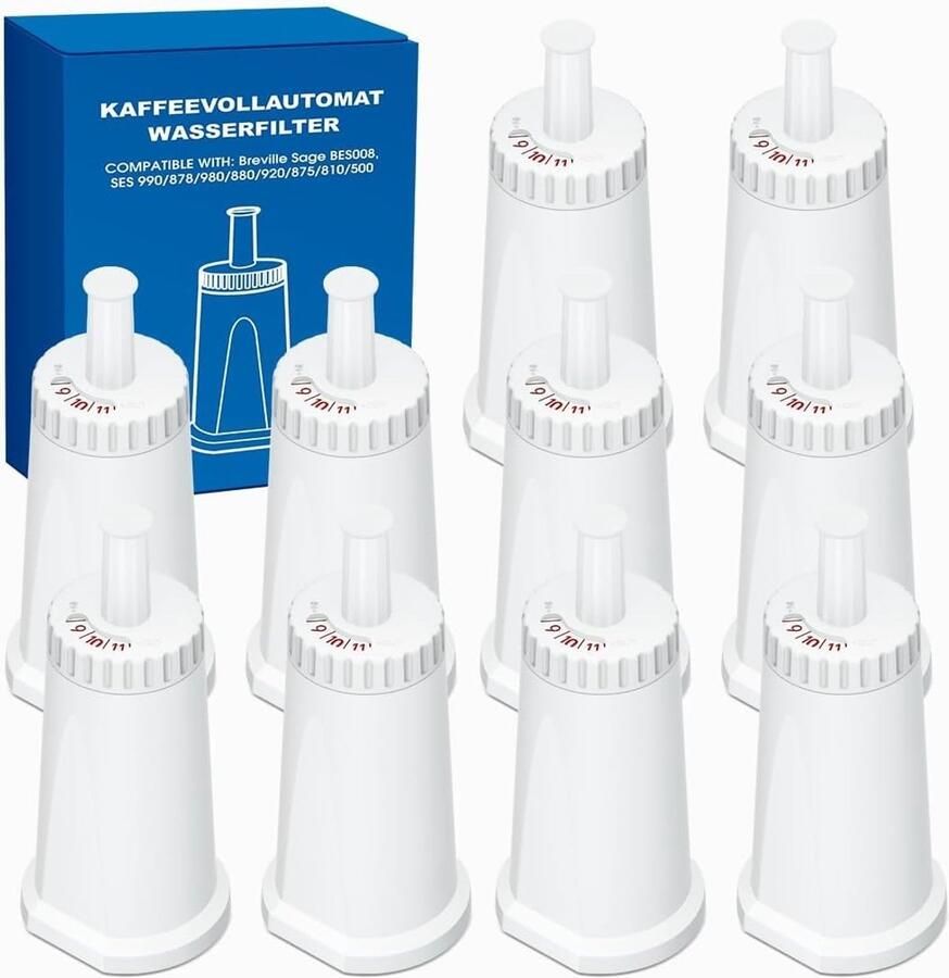 Solidchoice- Waterfilter 10 stuks Vervanging voor Sage koffiemachines Verbeterde koffiesmaak Geavanceerde filtratie BPA-vrij Actieve kool uit kokosnootschalen Koffiefilter