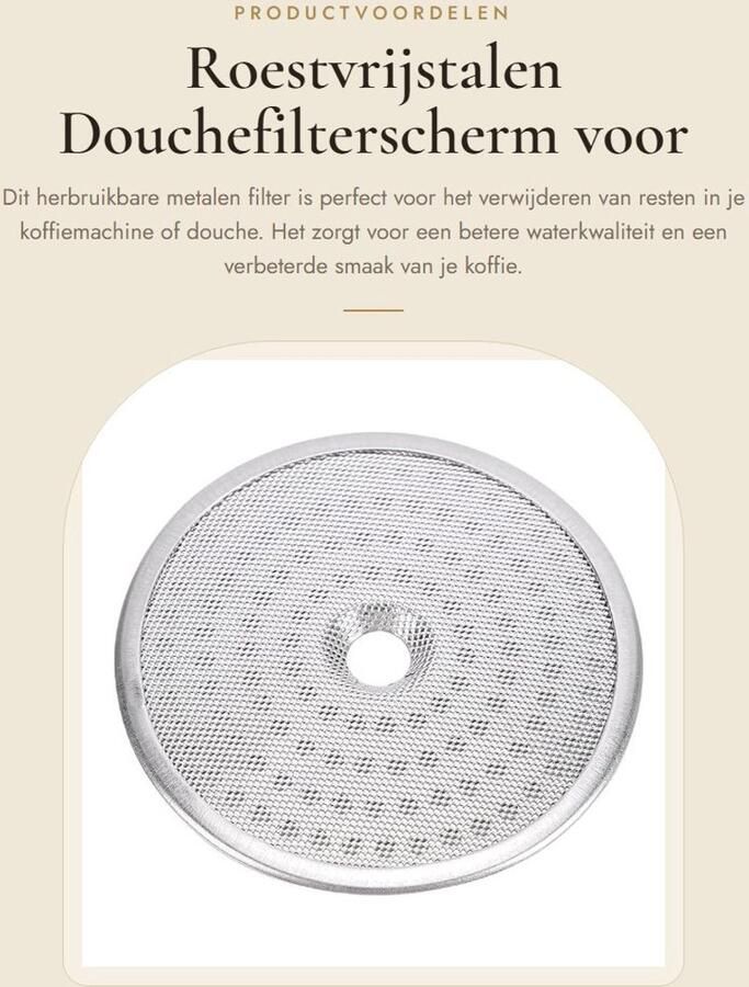 Dailygoods- Waterverspreidingsscherm 52 mm Roestvrij Staal Herbruikbaar Filter Douchefilterscherm Koffiemachine Snelle Verwijdering van Resten Koffiefilter - Foto 1