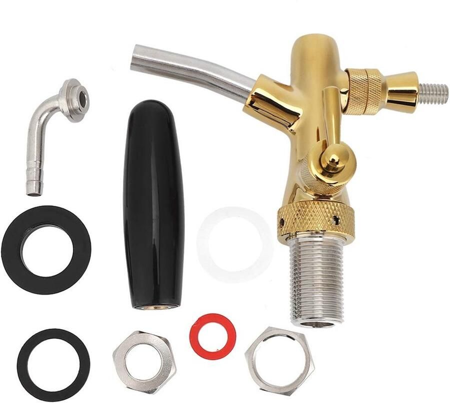 Dailygoody Bier Keg Tap Verstelbare Bierkraan Hoogwaardige Messing Geschikt voor Thuis Bar en Restaurants Rood Bier Tap Accessoires