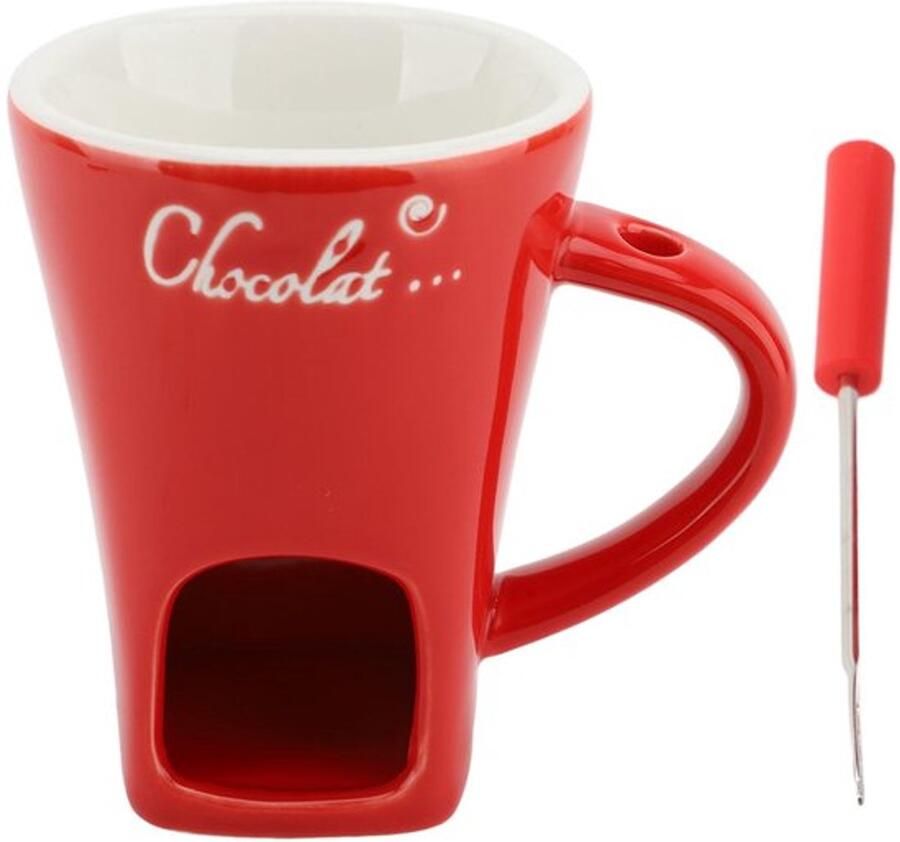 Dailygoody Chocolade Fondue Set Keramische Fondue Mok Rood