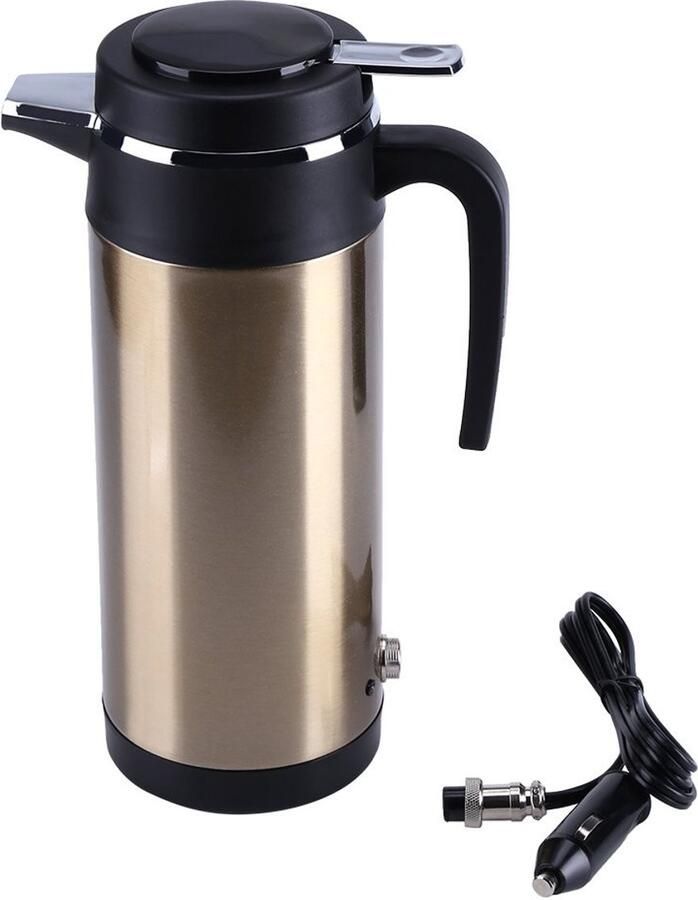 Dailygoody Draagbare In-Auto Verwarmingsschaal 12V Elektrisch Roestvrij staal 800 ml Koffie en Thee Koken Voor Reisgebruik Groene K