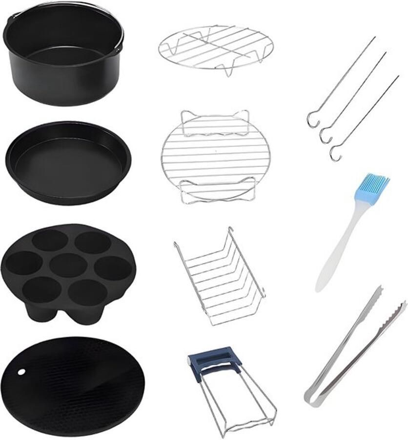 Dailygoody heteluchtfriteuse accessoires friteuse set 13-delige