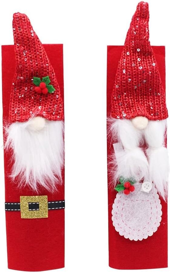 Dailygoody Koelkast Handvat Covers Kerst Decoratie 2 stuks Kerststijl Duurzaam Geschikt voor Oven en Magnetron Multicolor