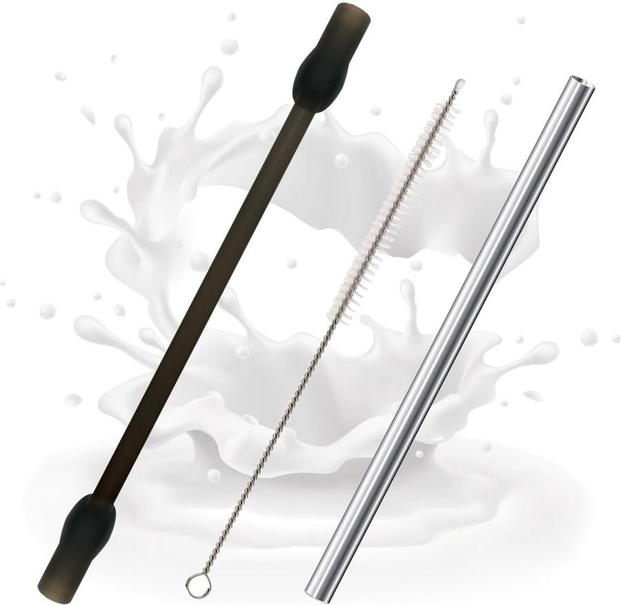 Dailygoody Melkslangset Roestvrij staal Inclusief reinigingsborstel Geschikt voor Siemens EQ6 en Bosch VeroAroma Koffiemachine accessoire
