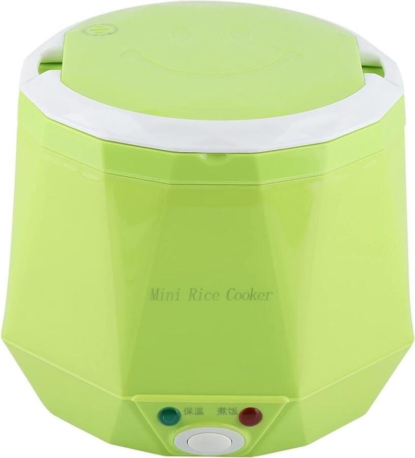 Dailygoody Multifunctionele Elektrische Rijstkoker Draagbaar Ideaal voor Vrachtwagens Groen Stoomkoker 1 6 Liter Capaciteit 24 Volt