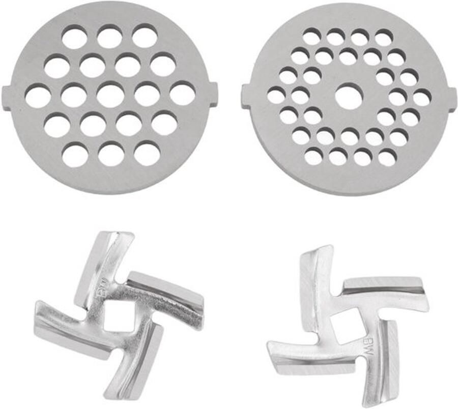 Dailygoods- Vleesmolenplaat Roestvrij Staal Vervangingsonderdelen Molenbladen Hakmolen Accessoires 2 Stuks Multifunctioneel Vleesmolen