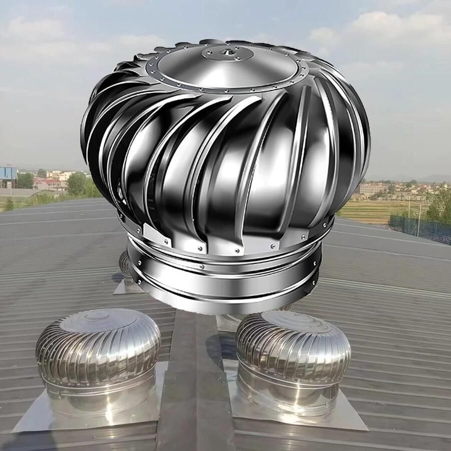Dakventilator Afzuigkap Turbine Ventilatie Verbeteren Roestvrij Staal 304 200 mm Zilver