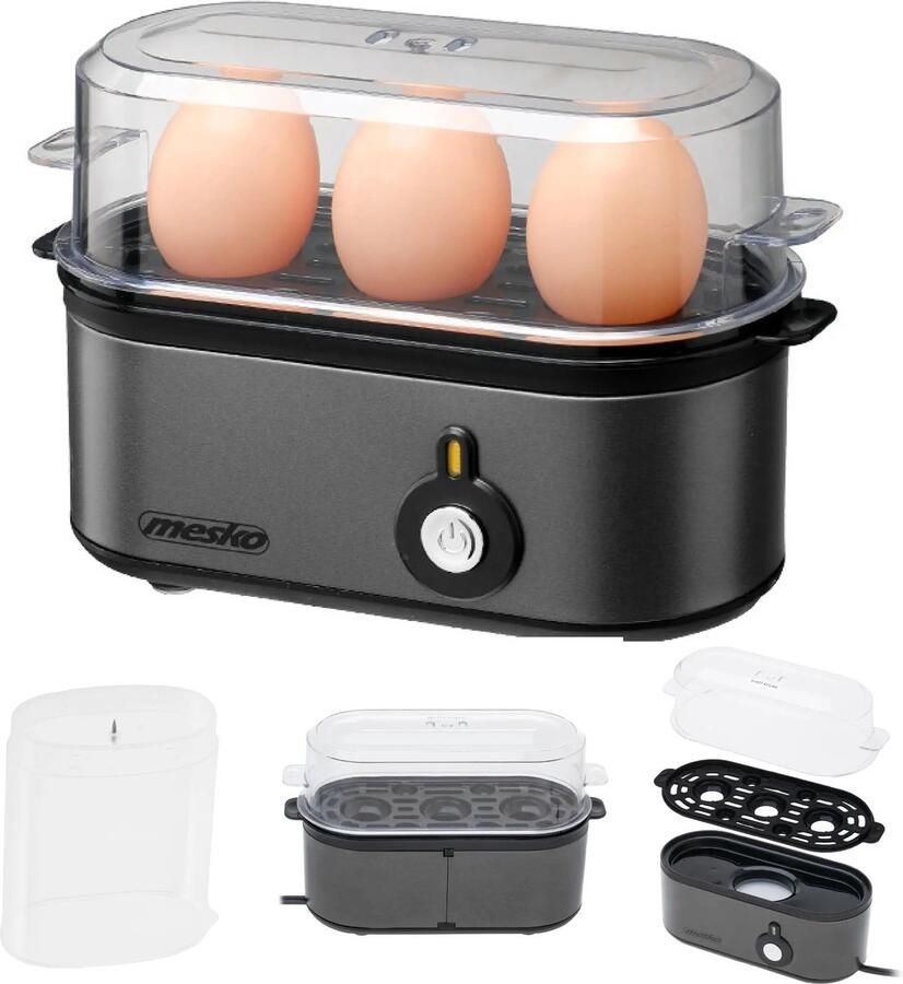 Damenzo Eierkoker electrisch Eierkoker 3 eieren Keuken artikelen Huishoudelijke apparaten 21x8 5x13 5 cm