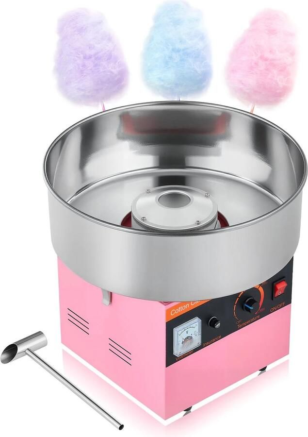 Damenzo Suikerspinmachine Foodprocessor Snoep Commerciële suikerspinmachine Elektrisch 1000W 38x38x34 cm Blauw