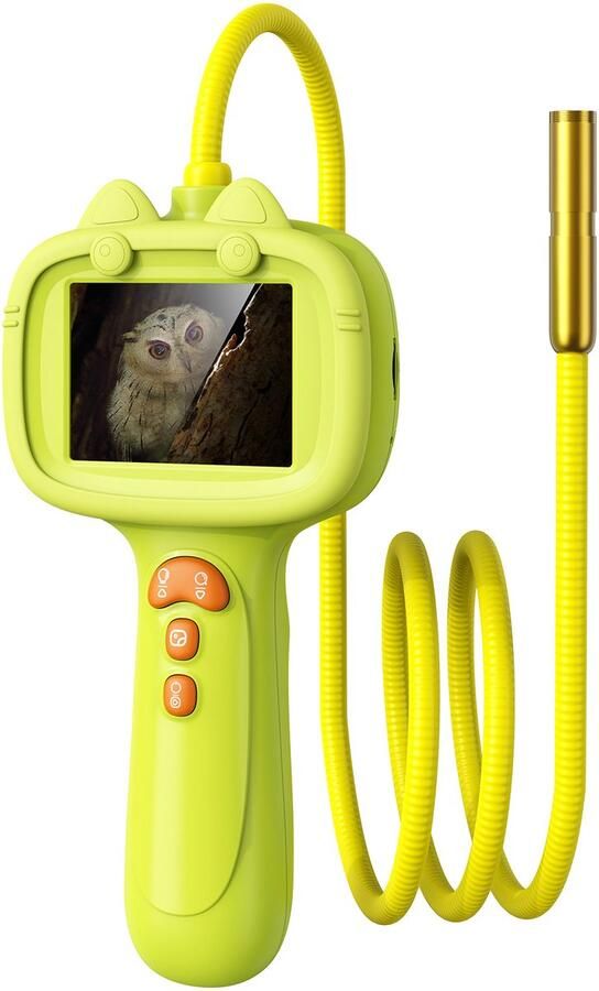 Daxiongmao endoscopische camera met verlichting voor kinderen STEM-wetenschappelijk educatief speelgoed voor jongens en meisjes van 3 4 5 6 7 8 9 en 10 jaar Verjaardagscadeau voor buitenavonturen en natuurontdekkingen (geel)