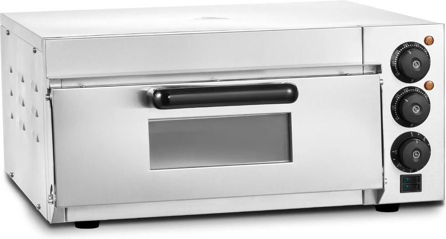 De Warenloods Pizzaoven Pizza oven Roestvrijstalen elektrische Pizzaoven Pizza oven met Steen en Handvat Pizzaoven 16 inch