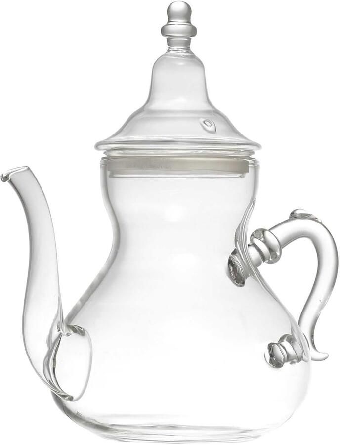 DECO FACTORY KA0276 80cl glass teapot modern and elegant design ideal for tea coffee and aperitifs with ergonomic handle and anti-drip spout Transparent
