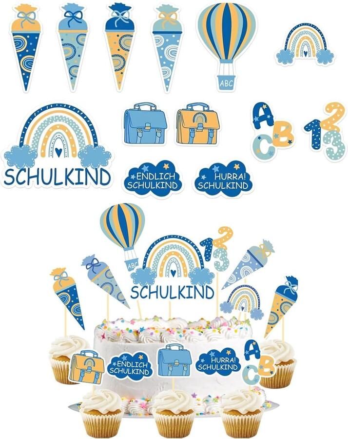 Decoratieset voor de eerste schooldag 26-delig voor kinderen hoogwaardig thematisch design en veilige kleefbasis om feestelijke scenario's zonder stress te creëren