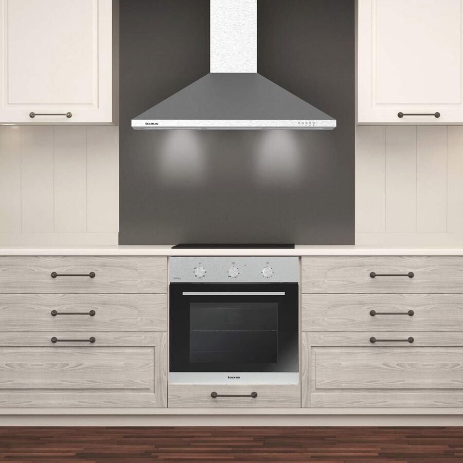 Decoratieve afzuigkap 60 cm van roestvrij staal met 650 m³ h afzuigvermogen en LED-verlichting