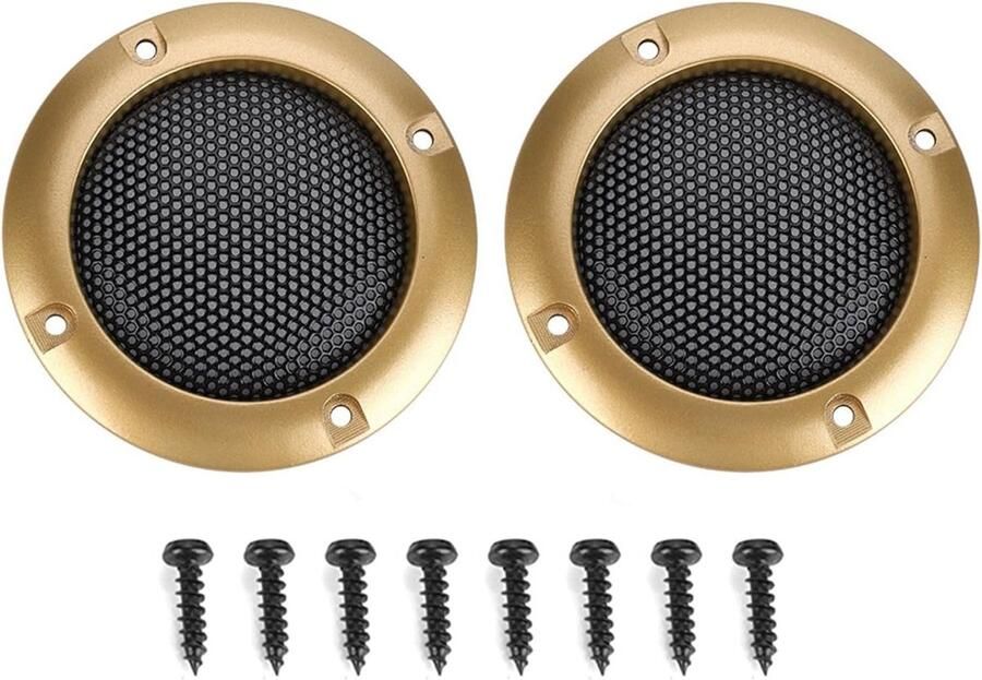 Decoratieve Beschermroosters voor 2 Inch Speakers Subwoofer Grill Bescherming in Goud Set van 2 Ideaal voor Auto en Thuisgebruik