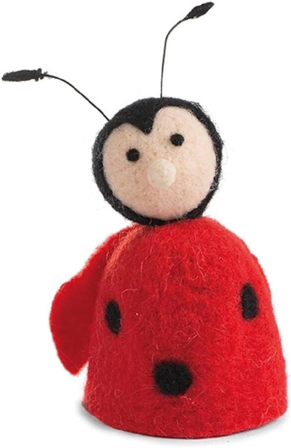 Decoratieve Eiwarmer Vilt Figuur Tafeldecoratie Handgemaakt Vilt 10 cm Hoog Rood