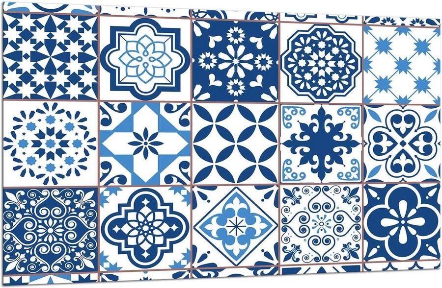 Decoratieve Glasplaat 80x52 cm voor Keramische Kookplaat Hittebestendige Spatbescherming en Snijplank - Foto 1