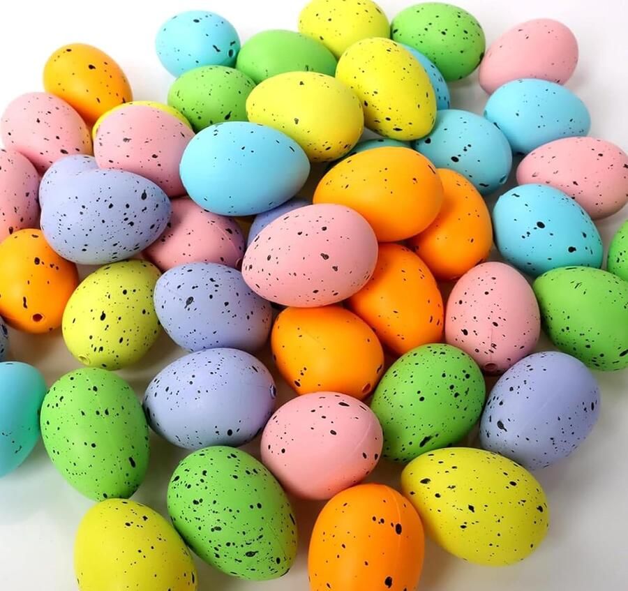 Decoratieve Paaseieren Plastic Eieren Paasdecoratie Valt niet kapot 4 x 3 cm