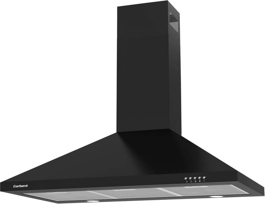 Decoratieve Piramide Afzuigkap 90 cm 621 m³ h 3 Snelheden Energieklasse A Zwart