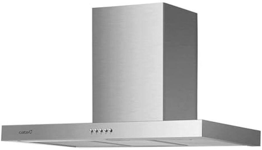 Decoratieve wandkap met mechanisch bedieningspaneel 3 afzuigstanden LED-verlichting 65 W 89 5 cm roestvrij staal