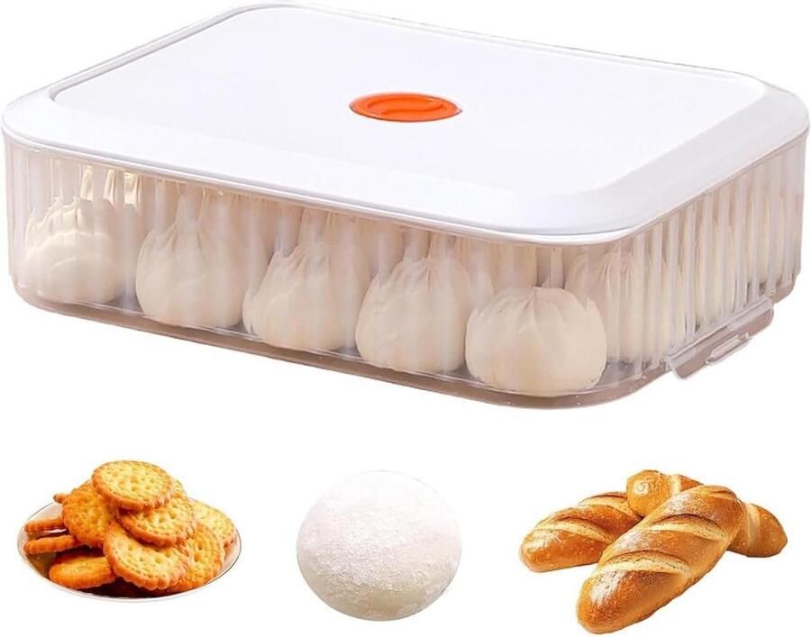 Deeg Bewaarcontainer Gisting Bakdoos Pizzadeeg Laten Rijzen Geurisolatie Ontwerp 31x23x9 cm Wit - Foto 1