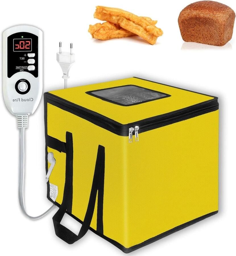 Deeg Gist Doos Fermentatie Box Brood Bakken Temperatuur Controle 35 x 35 x 35 cm Grijs