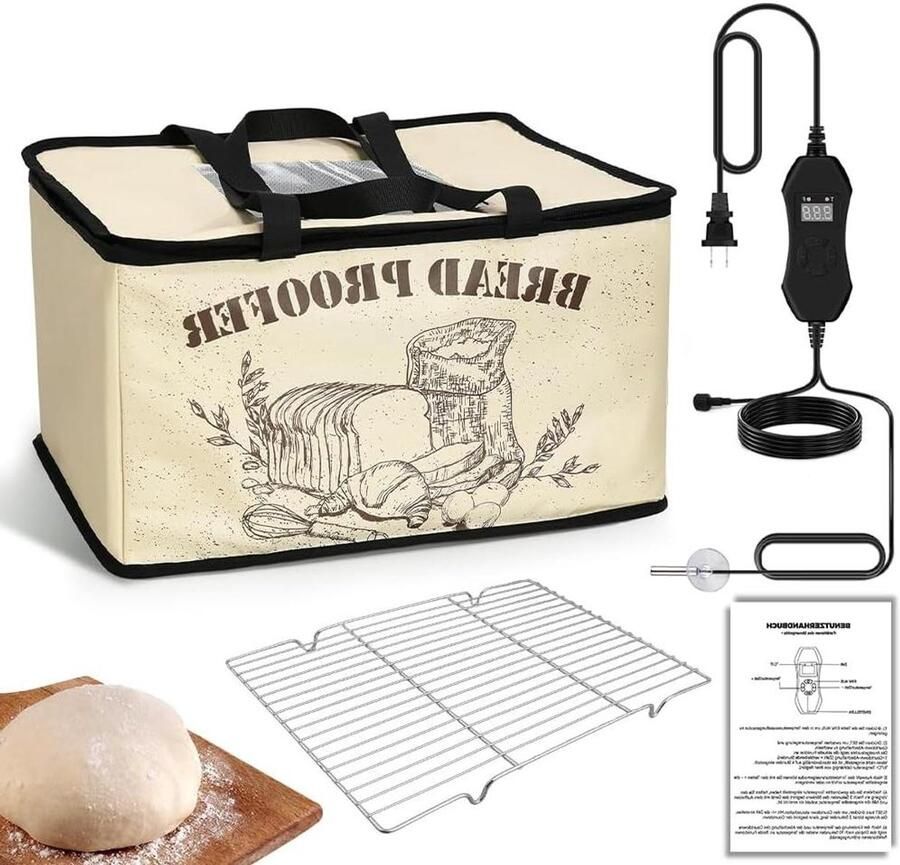 Deeg Gisting Box Broodbak Oven Brood Bakken Precisie Temperatuur 39 x 33 x 25 cm Grijs