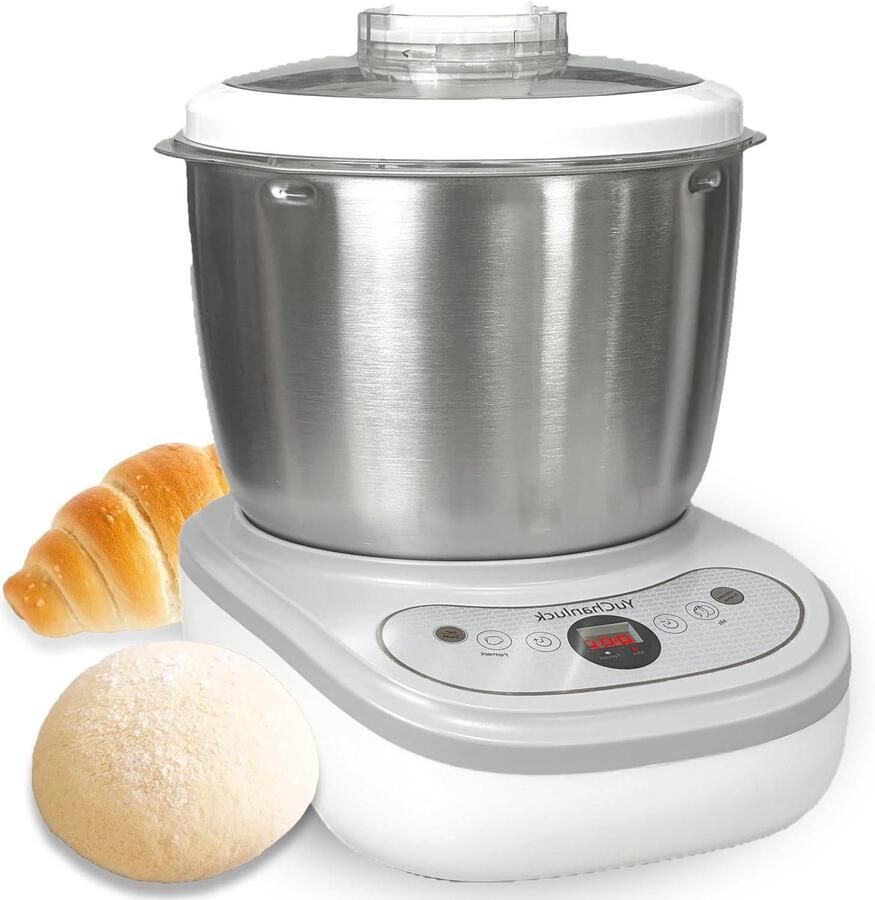 Deeg Mixer Keukenmachine Deegmaker Brood Bakken Fermentatie Constante Temperatuur 7 Liter Capaciteit Grijs