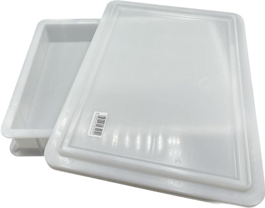 Deegcontainer Gistbak Brood Pizza Deeg Laten Rijzen Voedselveilig Kunststof 30x40x7 cm Wit