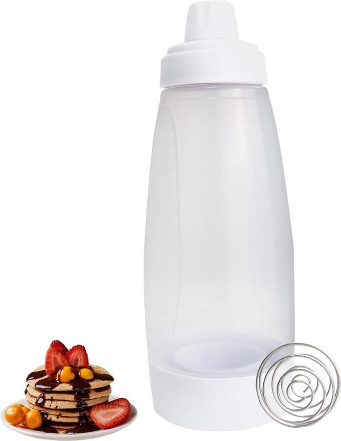 Deegdispenser 1L voor Pannenkoeken Muffins en Crêpes – Handige Deegdoseerfles voor Perfecte Porties