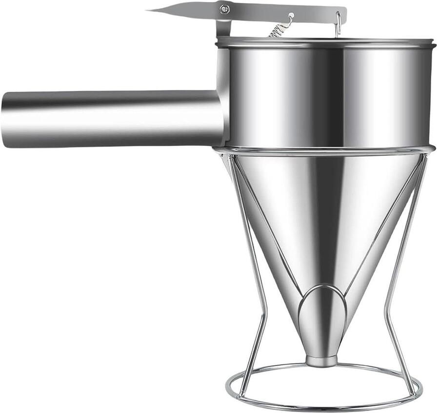 Deegdispenser Beslag Schenker Bakken Maken Roestvrij Staal 1200 ml Zilverkleurig
