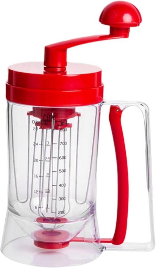 Deegdispenser Mixer Pannenkoekenmachine Beslagmaker Beslag Gelijkmatig Verdelen Transparante Kamer 900 ml Wit