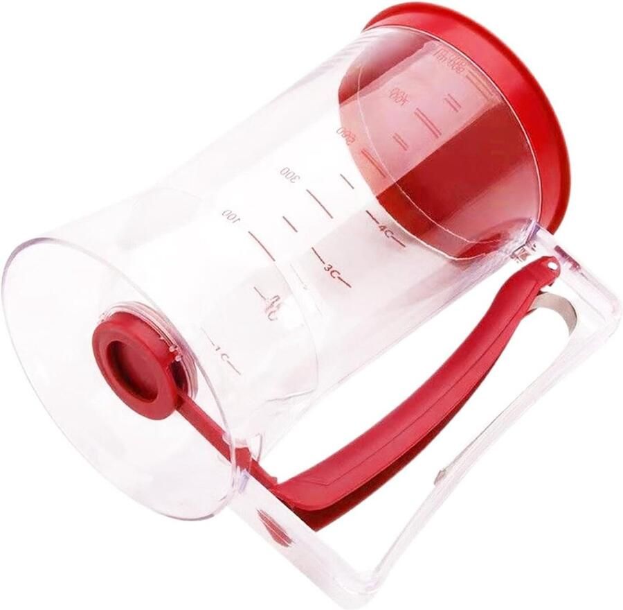 Deegdispenser Pannenkoekdispenser Mixdispenser Bakken Vereenvoudigen Lekvrij Ontwerp 900 ml Rood