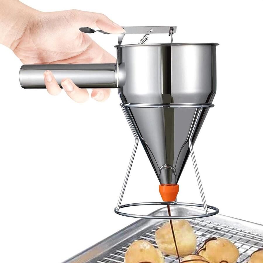 Deegdispenser Pannenkoektrechter Nauwkeurig Doseren Gecontroleerde Stroom 1200 ml Roestvrijstaal