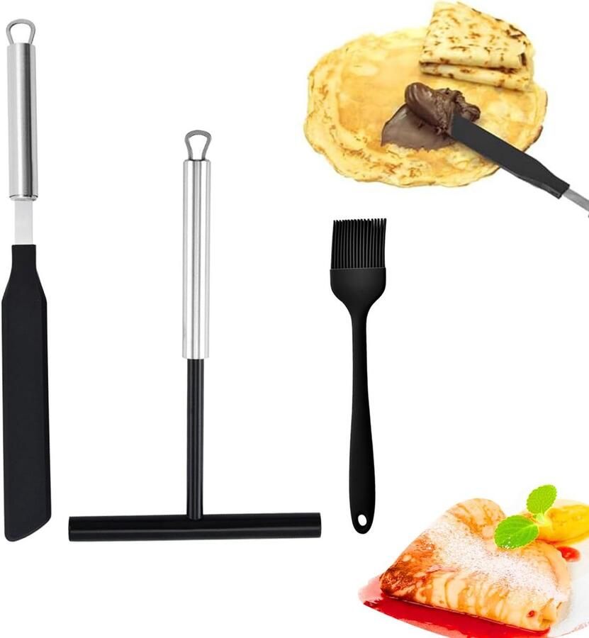 Deegdispenser Set Pannenkoek Accessoires Bakken Thuis 3 Delige Set Niet Gespecificeerd Zwart