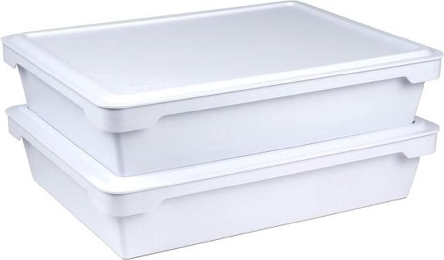 Deegdozen Rijsbakken Pizzadeeg rijzen Stapelbaar ontwerp 2 stuks Wit