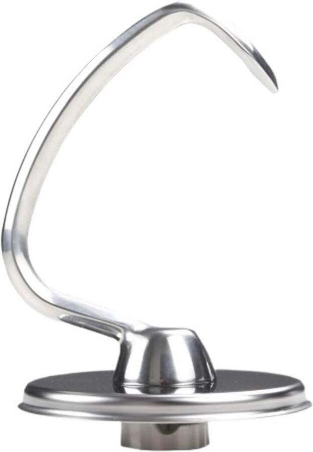 Deeghaak Mixer Accessoire Deeg Kneden Roestvrij Staal 4.5QT Zilverkleurig