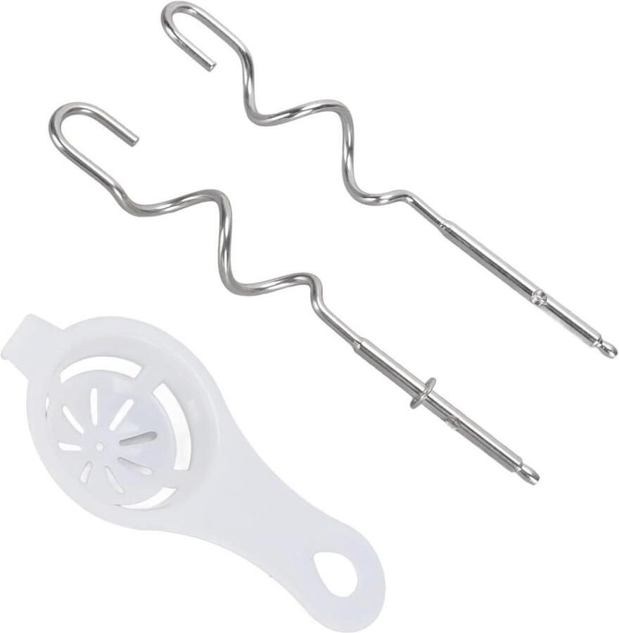 Deeghaken Handmixer Broodhaken Mixerset Efficiënt Bakken Roestvrij Staal 2 stuks Zilverkleurig