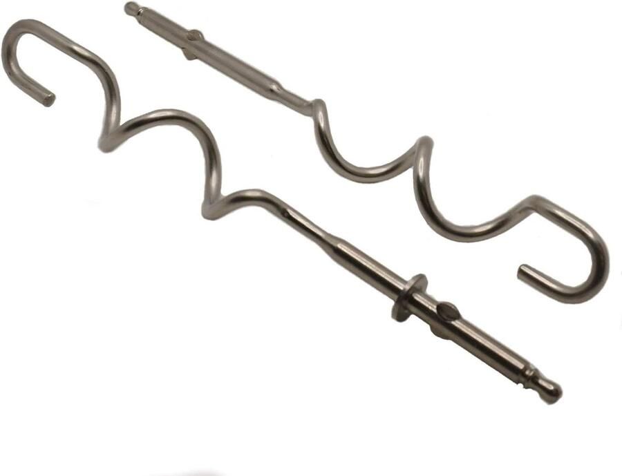 Deeghaken Mixer Keukenaccessoires Bakken Set van 2 25mm Zilver