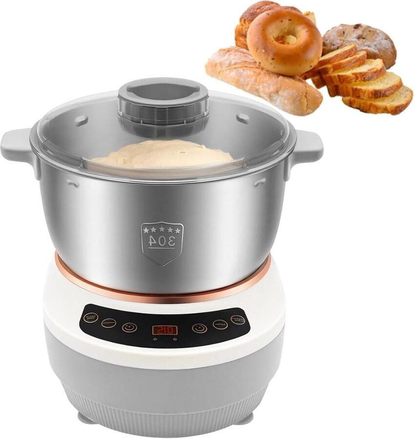 Deegkneder Deegmachine Mixer Brood Pizza Maken Automatisch Kneedt 5L Zwart