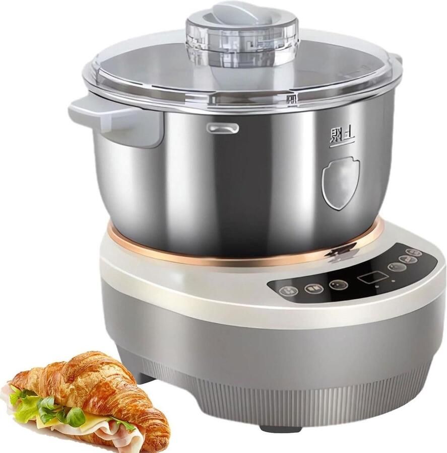 Deegkneder Deegmaker Riijsmachine Moeiteloos Bakken Intelligente Temperatuurregeling 5 of 7 Liter Zilver