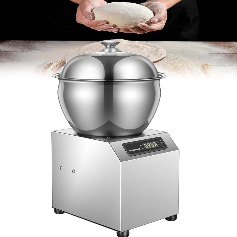 Deegmachine Keukenmixer Deeg Kneden Dubbele Rotatie 8 kg Capaciteit Zilver