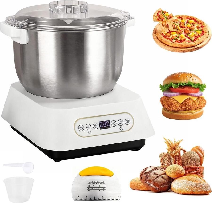 Deegkneedmachine Broodmixer Keukenmachine Brood Bakken Thermostatische Gisting 7 liter Wit