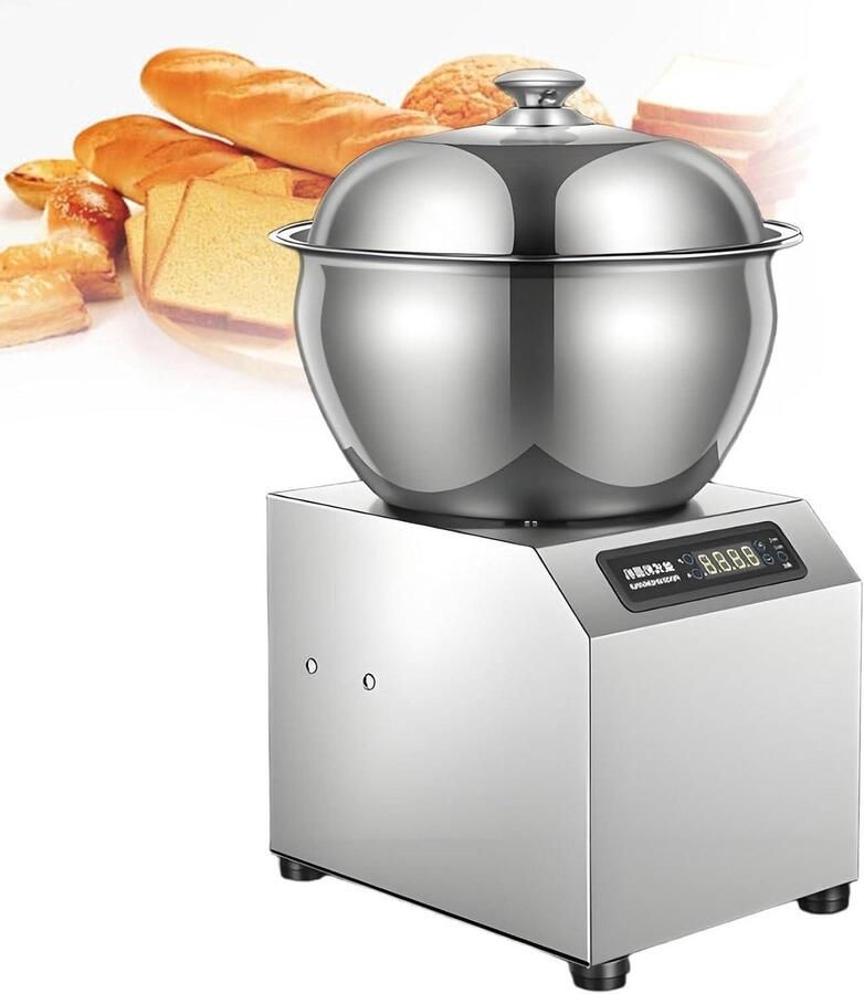 Deegkneedmachine Deegmixer Keukenmachine Bakken en Deeg Maken Bidirectioneel Roterend 5kg Zilver